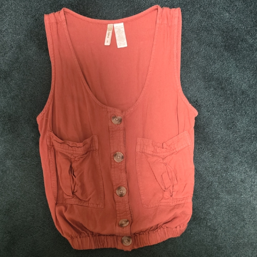 Topshop Rust Sleeveless Top